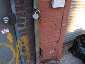 Close up of the door at 319 Scholes Street