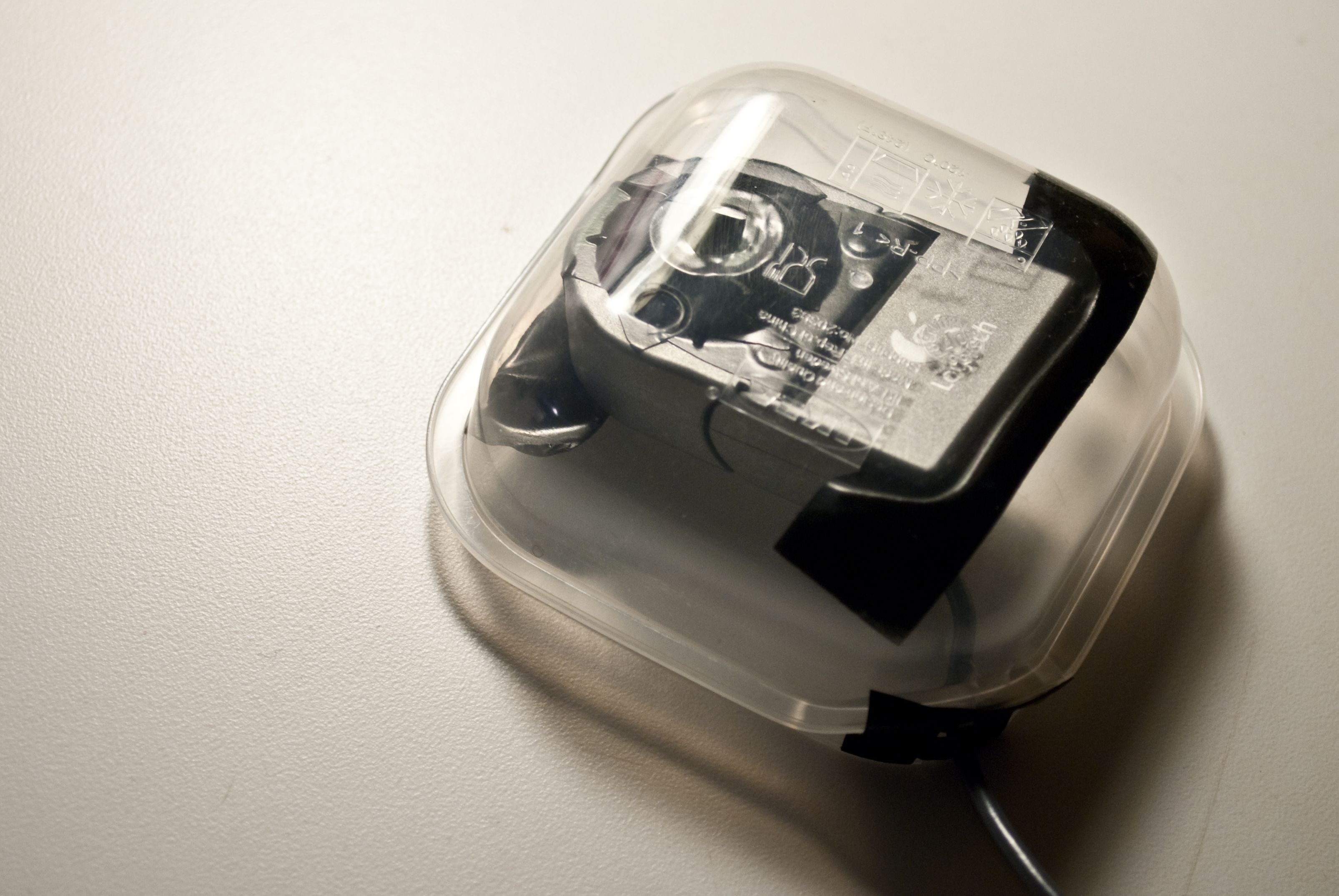 Camera in Tupperware enclosure