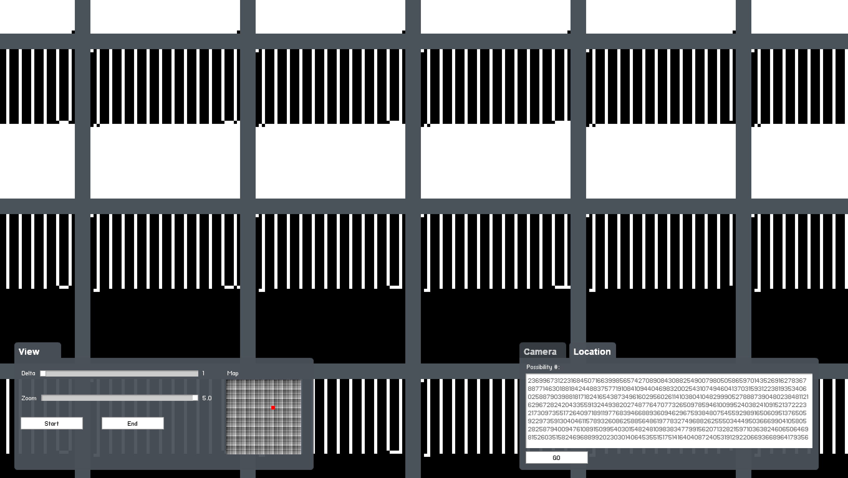 Screenshot of zoomed-in random possibility space in the All Thumbs interface
