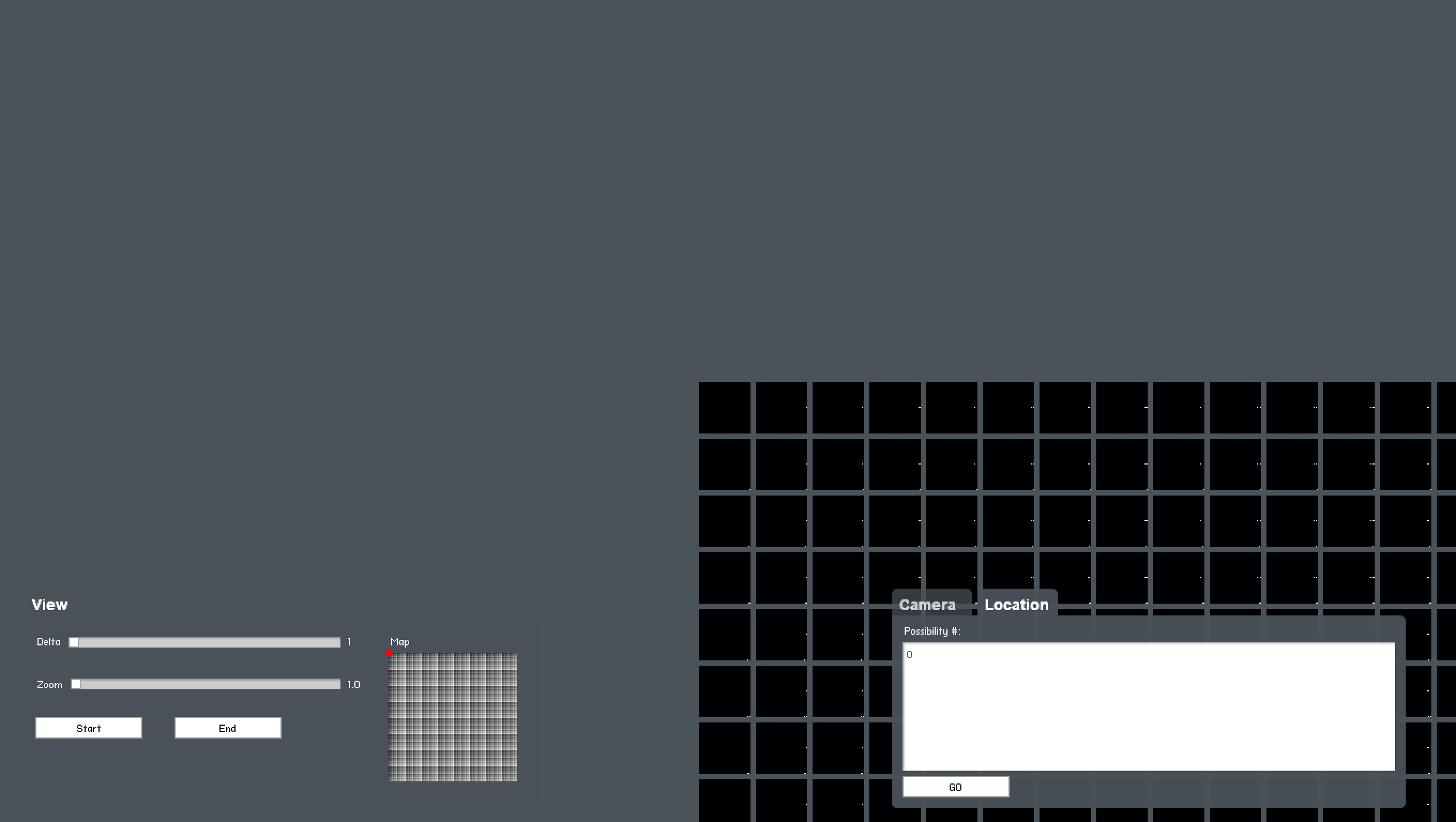 Screenshot of the All Thumbs interface showing the first all-white image in the space