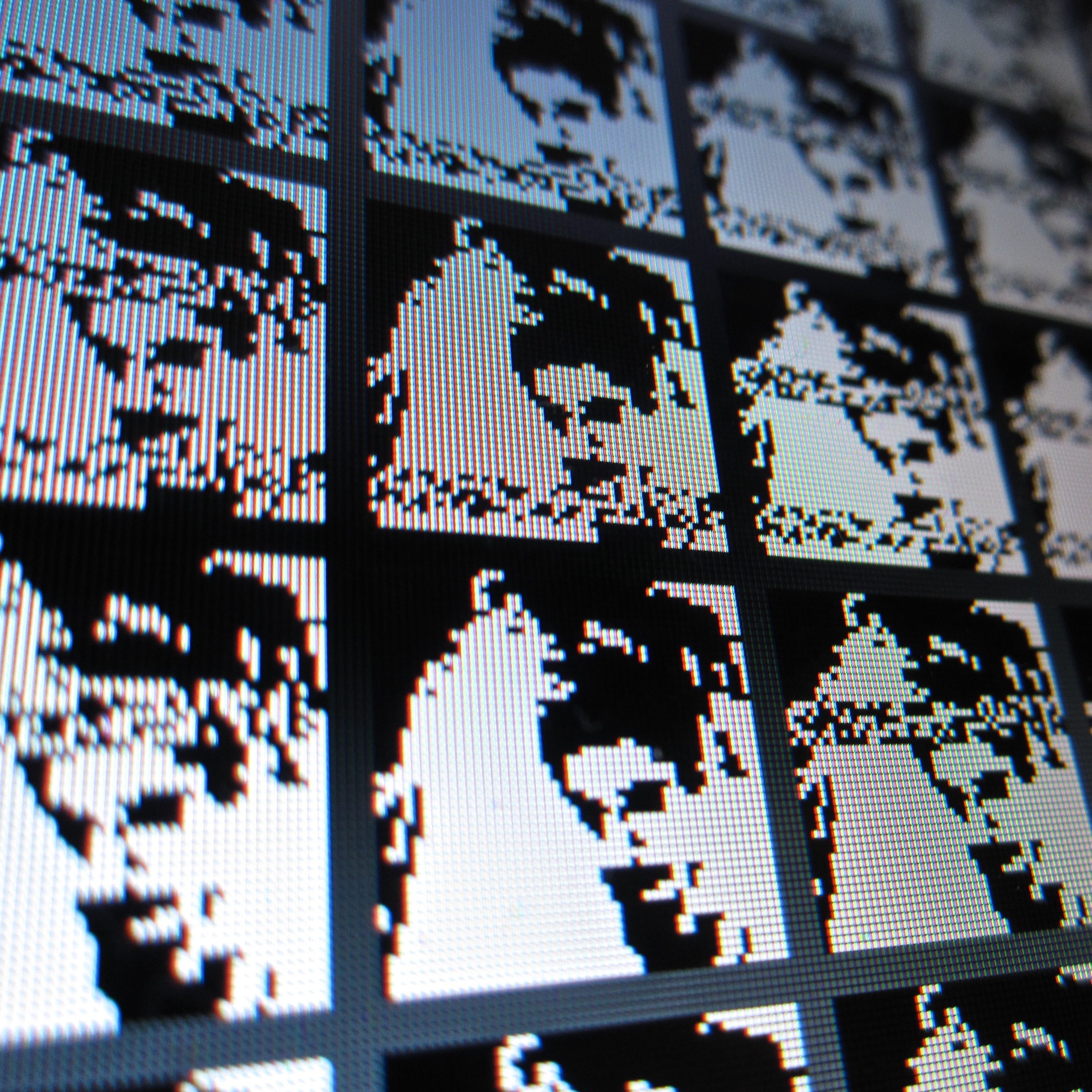Grid of low-resolution face images