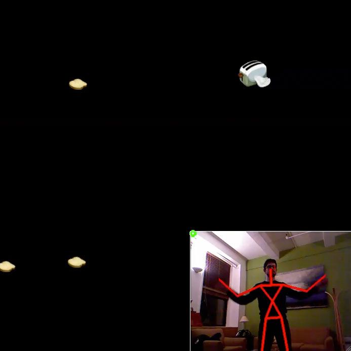 Screenshot of basic toaster flapping gesture