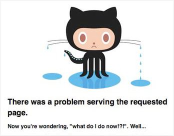 GitHub Octocat looking sad
