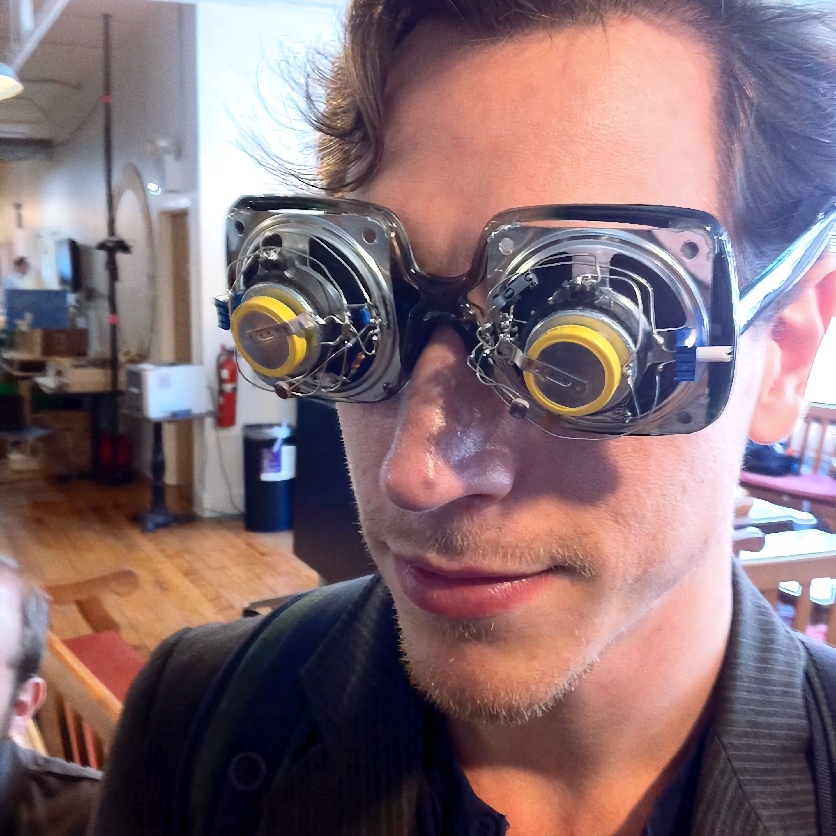 A person wearing synesthectacles.