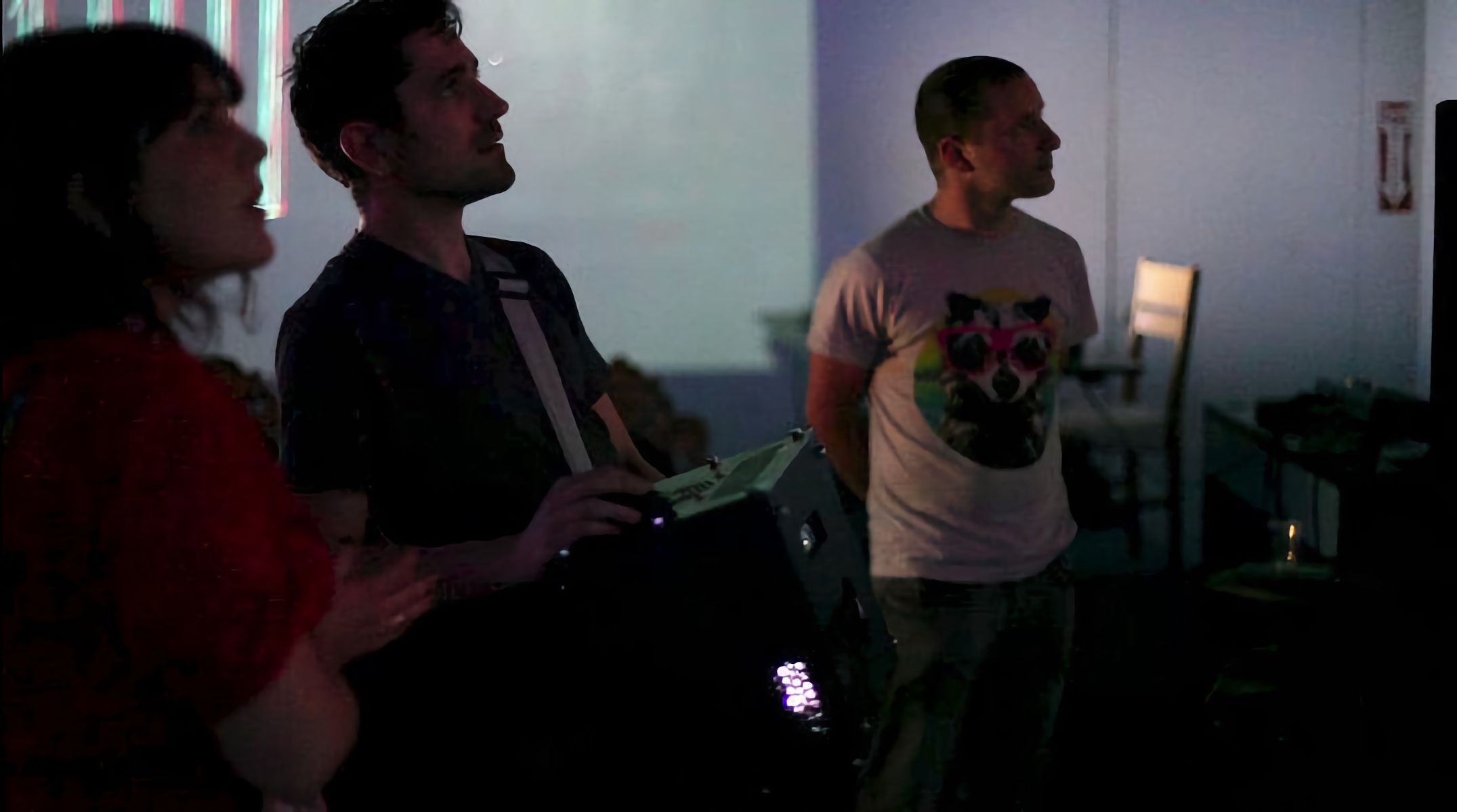 A person projecting AR content with the Überbeamer