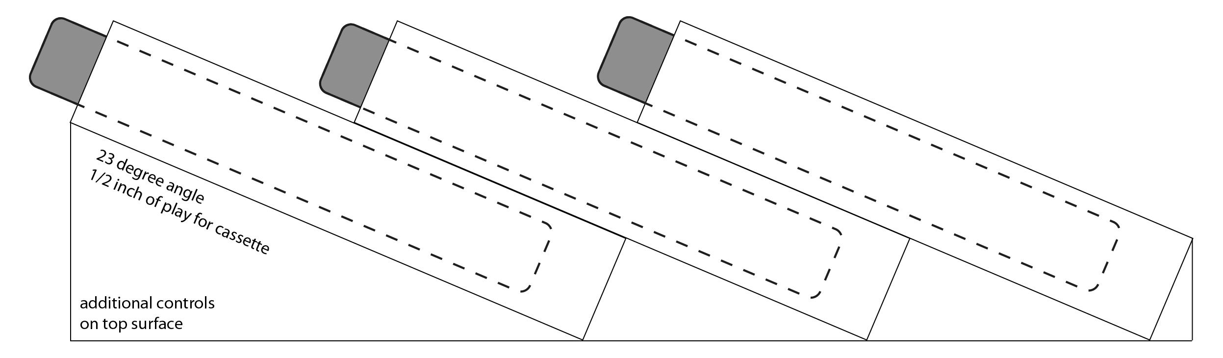 Elevation view of VHS storage design
