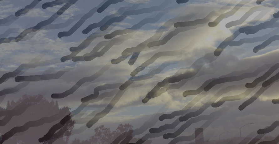 Simulation of rain streaming down a window