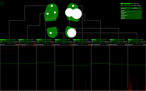 Screenshot of Beat Feet monitoring and sonification software