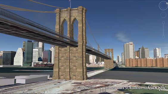 3D model of the Brooklyn Bridge from Google Earth