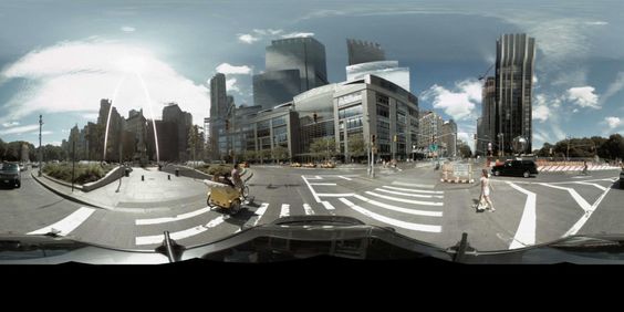 Street View panorama from a point on the M5 bus route near Columbus Circle