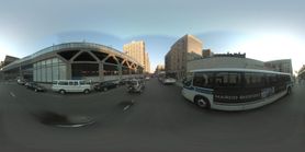Street View panorama from a point on the M5 bus route with a bus