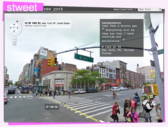 Screenshot of stweet showing 6th Avenue in Manhattan