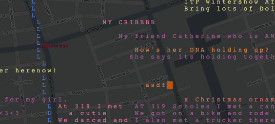 Screenshot of text layered over a map